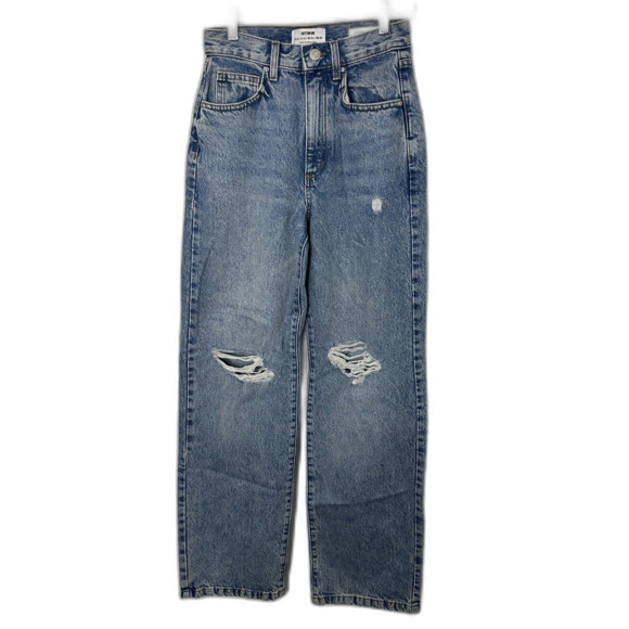 Cotton On Denim - Cotton On Loose Straight Jeans Women’s Size 2 US Light Wash Distressed Denim